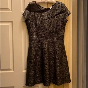 Black and silver dress with mesh inserts